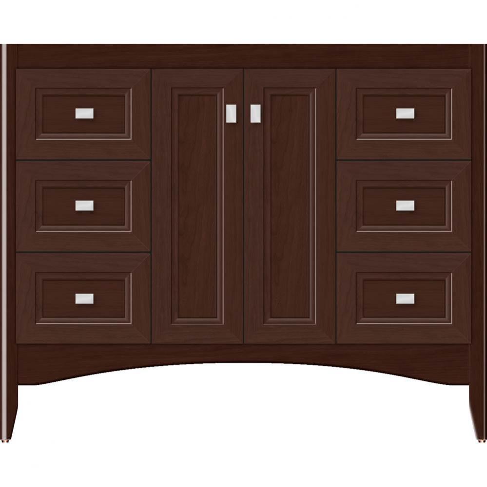 42 X 18 X 34.5 Wallingford View Vanity Ogee Miter Choc Cherry Sb