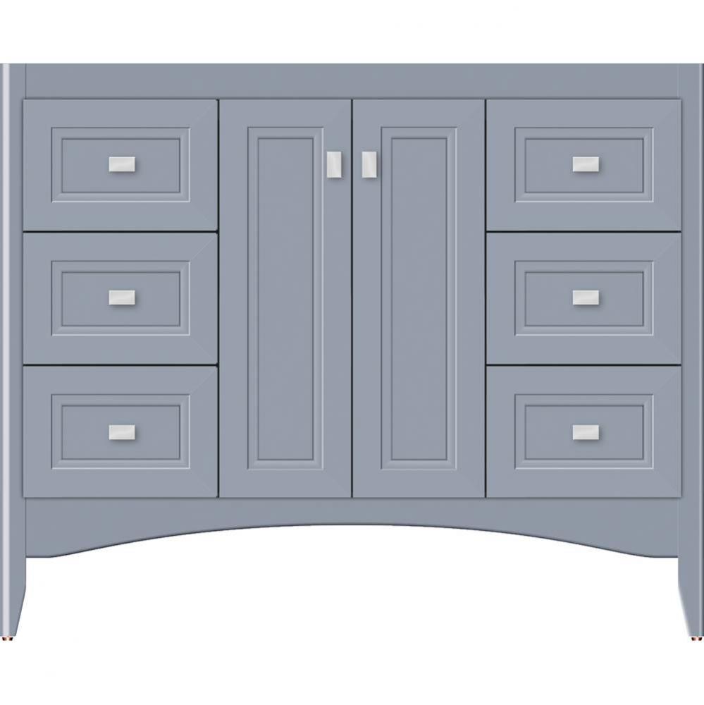 42 X 18 X 34.5 Wallingford View Vanity Ogee Miter Sat Silver Sb
