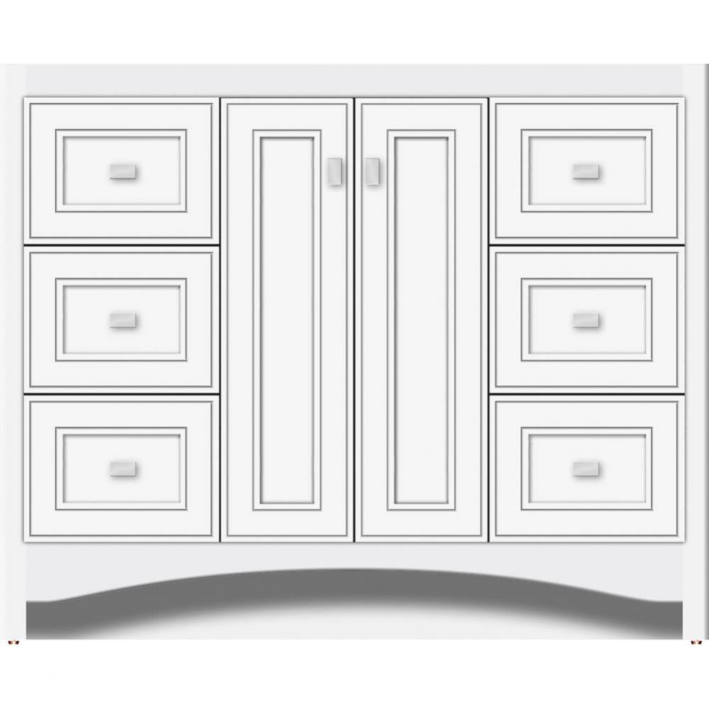 42 X 18 X 34.5 Ravenna View Vanity Deco Miter Sat White Sb