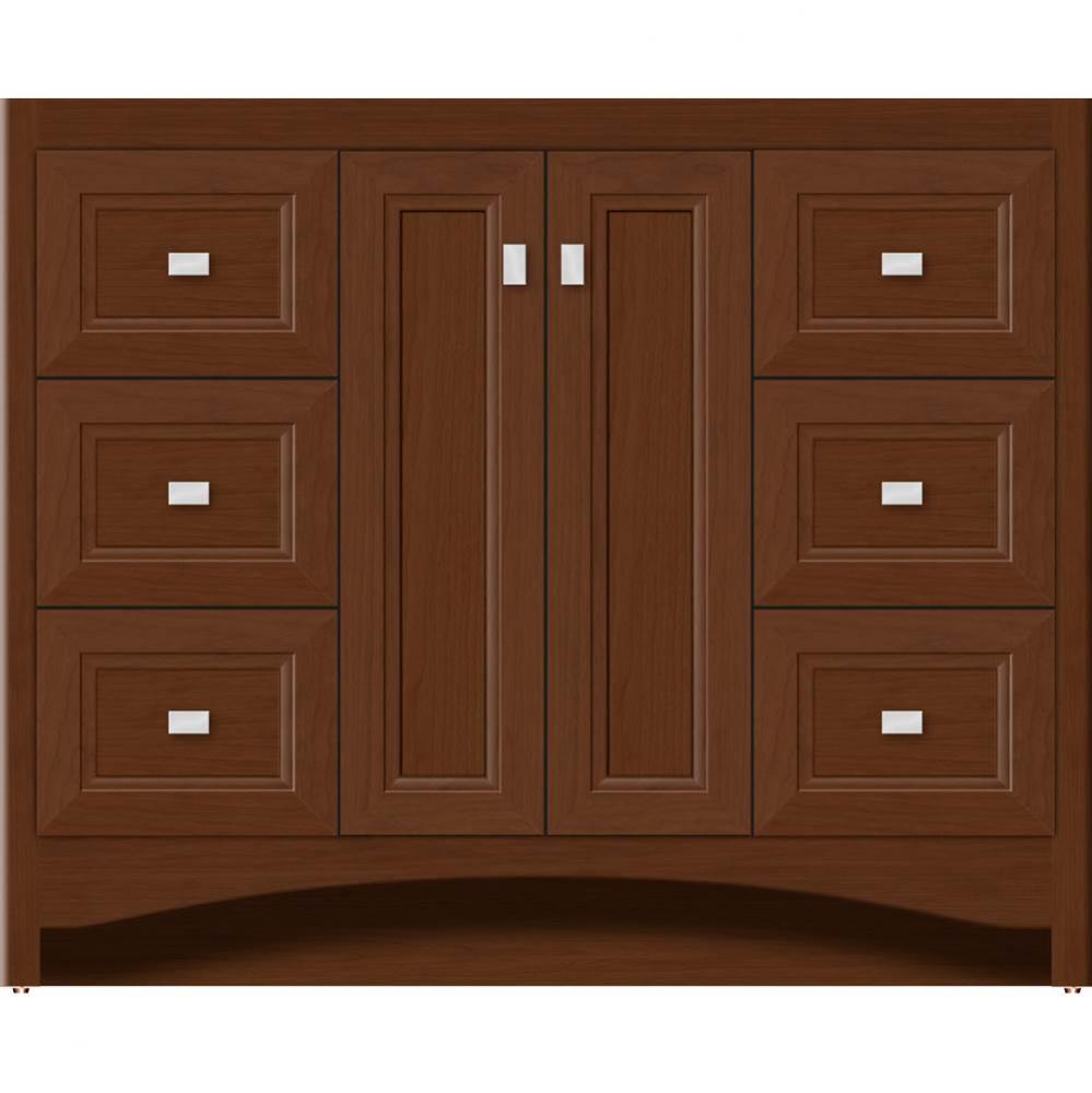 42 X 21 X 34.5 Ravenna View Vanity Ogee Miter Pecan Cherry Sb