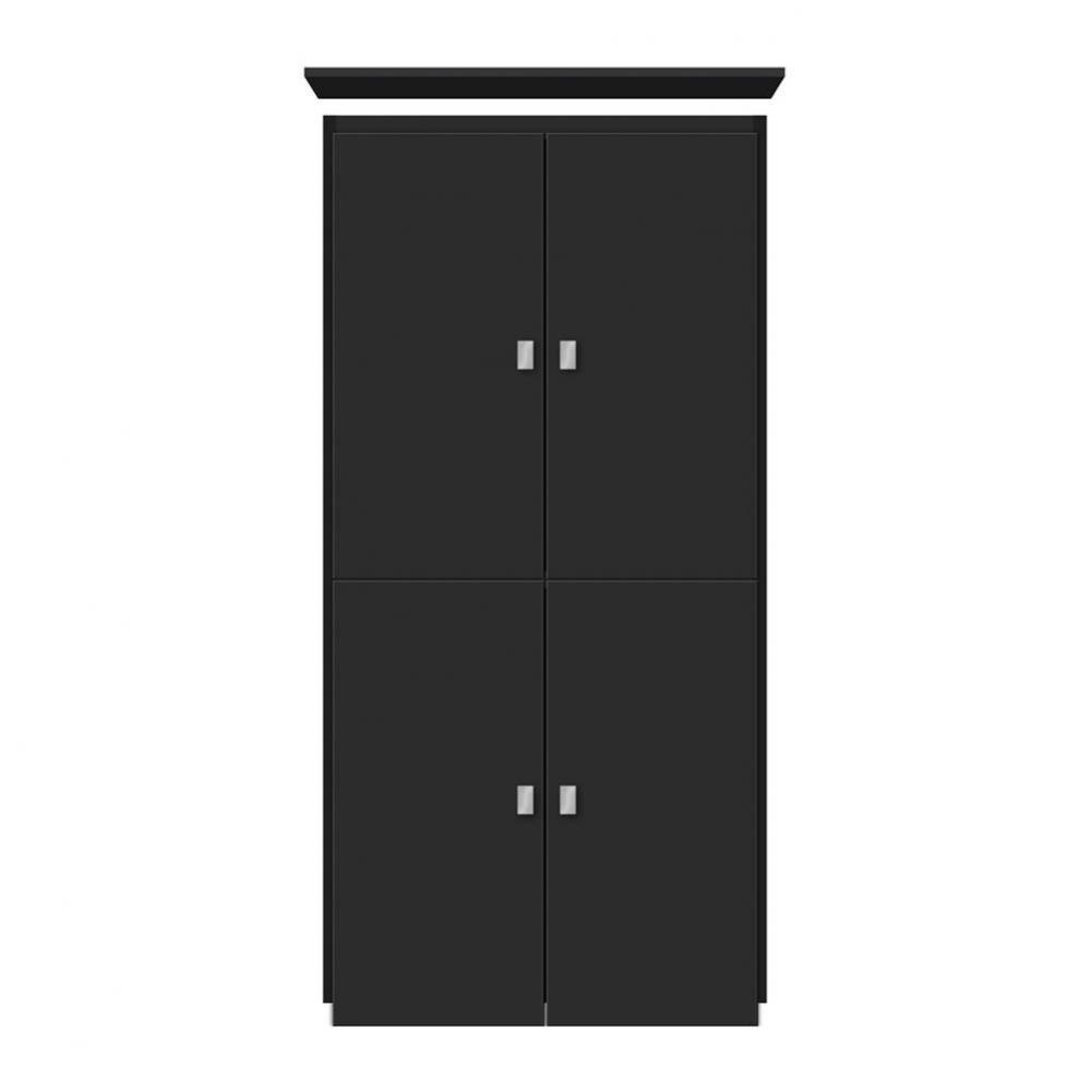 24 X 21 X 48 Montlake Linen Upper Tiered Miter Sat Black