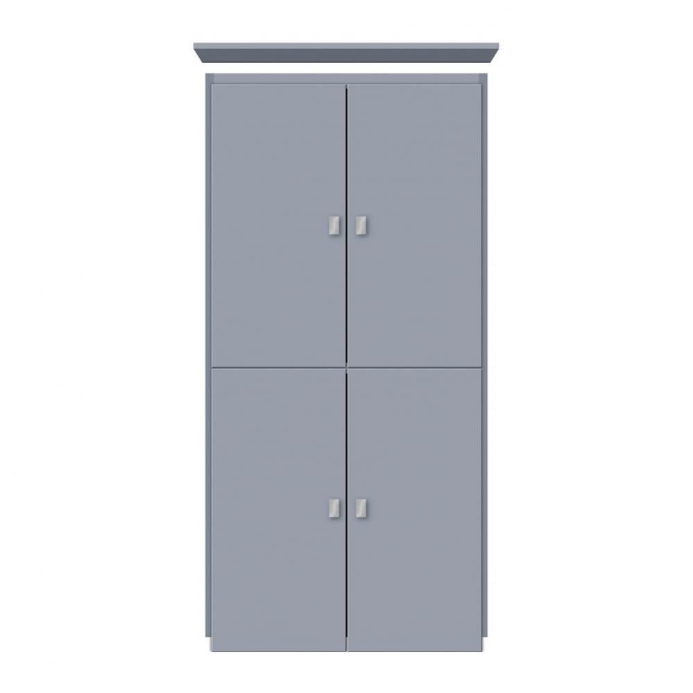 24 X 18 X 48 Montlake Linen Upper Tiered Miter Sat Silver