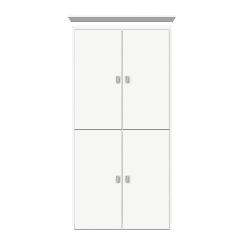 24 X 18 X 48 Montlake Linen Upper Tiered Miter Sat White