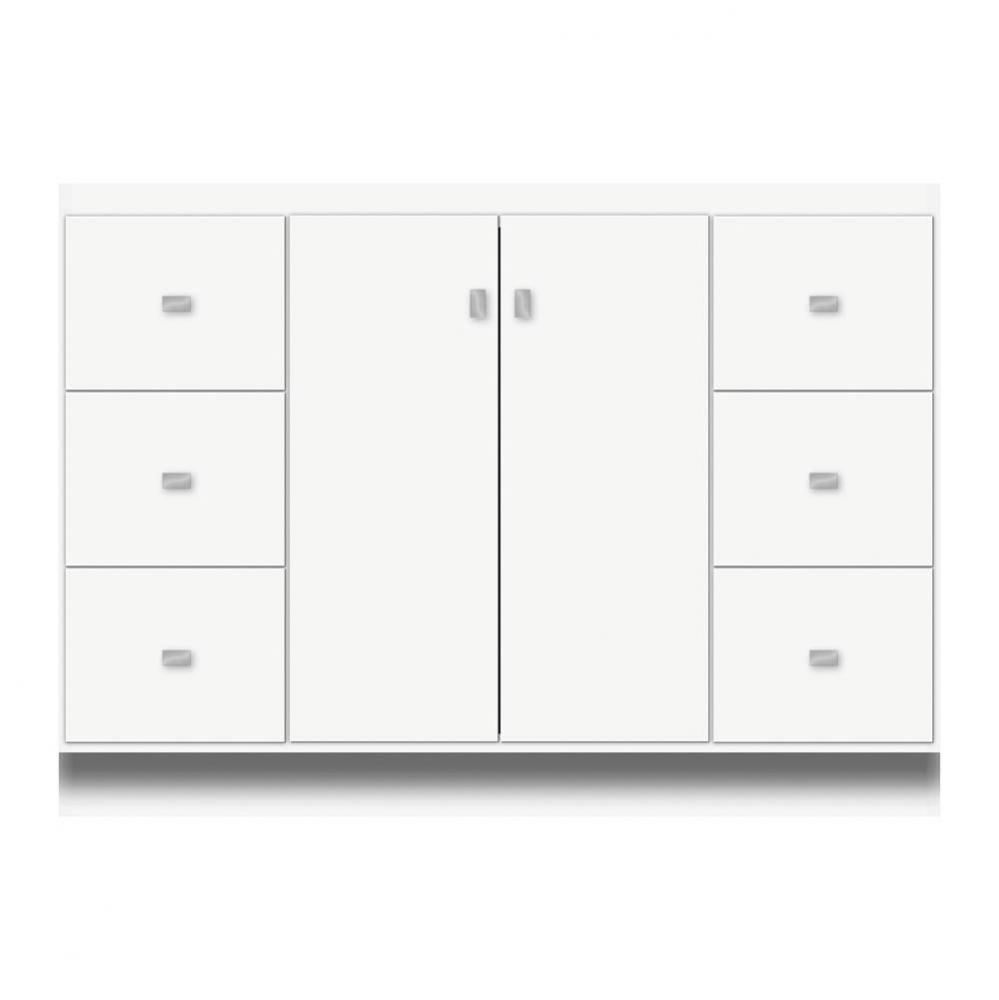 48 X 21 X 34.5 Montlake View Vanity Tiered Miter Sat White Sb