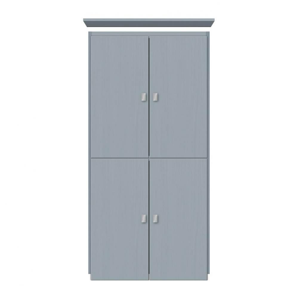 24 X 21 X 48 Montlake Linen Upper Tiered Miter Silver Oak