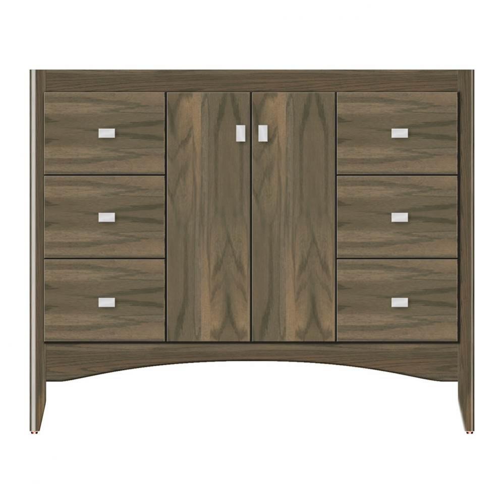 42 X 18 X 34.5 Wallingford View Vanity Tiered Miter Dusky Oak Sb