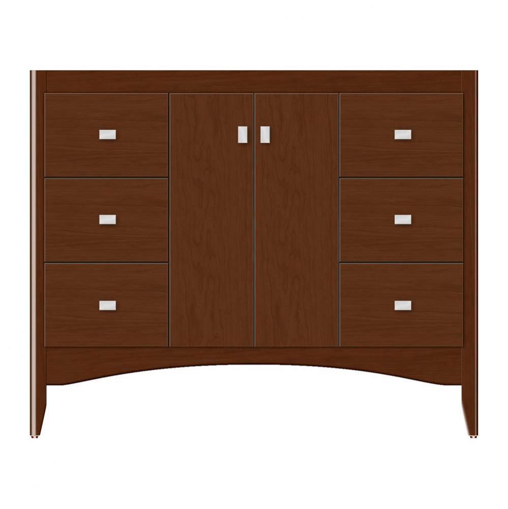 42 X 21 X 34.5 Wallingford View Vanity Tiered Miter Pecan Cherry Sb