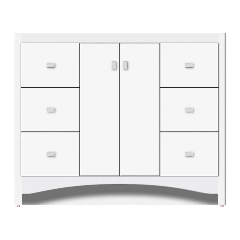 42 X 18 X 34.5 Ravenna View Vanity Tiered Miter Sat White Sb