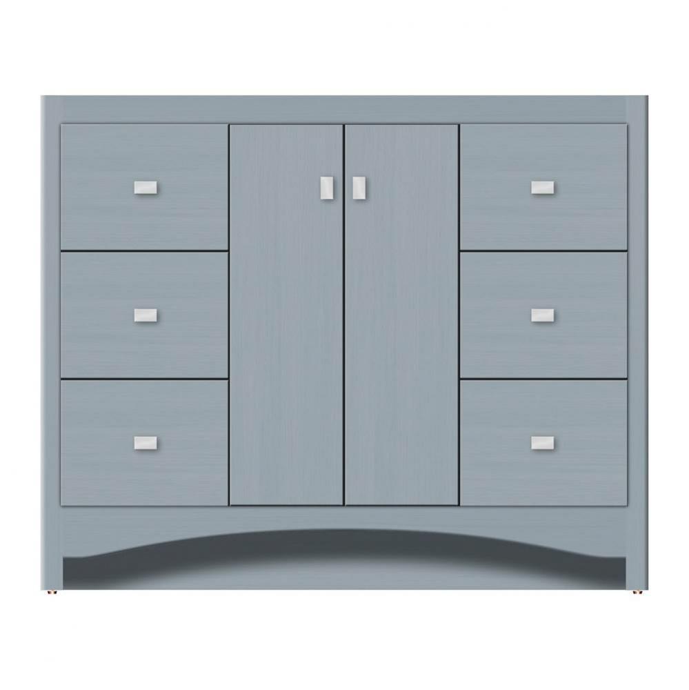 42 X 18 X 34.5 Ravenna View Vanity Tiered Miter Silver Oak Sb