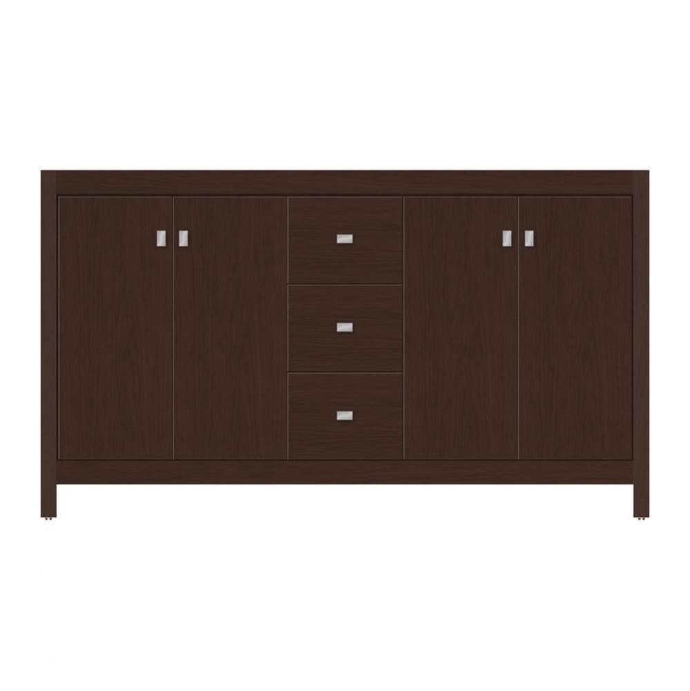60 X 18.5 X 34.5 Alki View Vanity Tiered Miter Choc Cherry Db