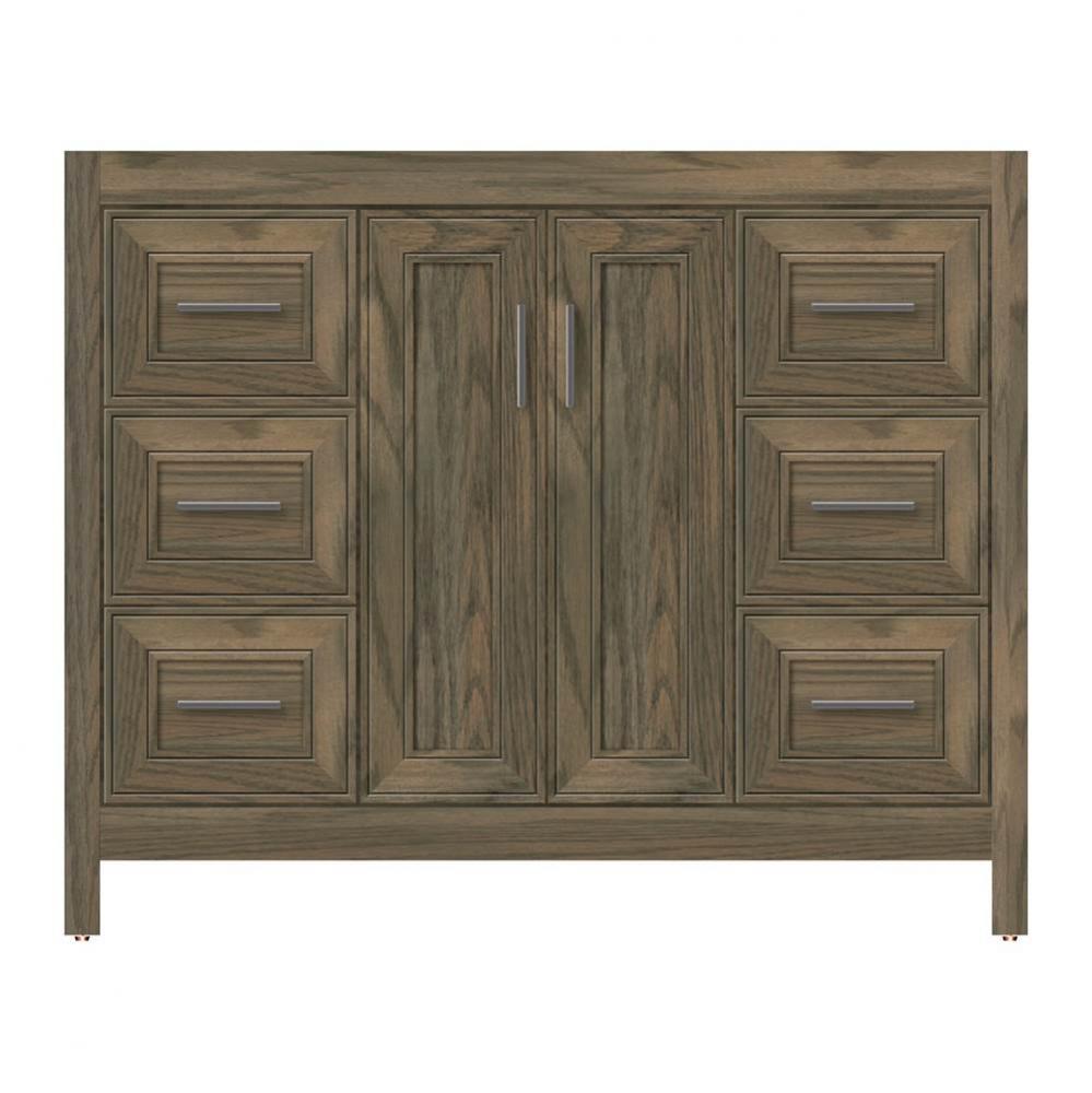 42 X 21 X 34.5 Alki View Vanity Deco Miter Dusky Oak Sb