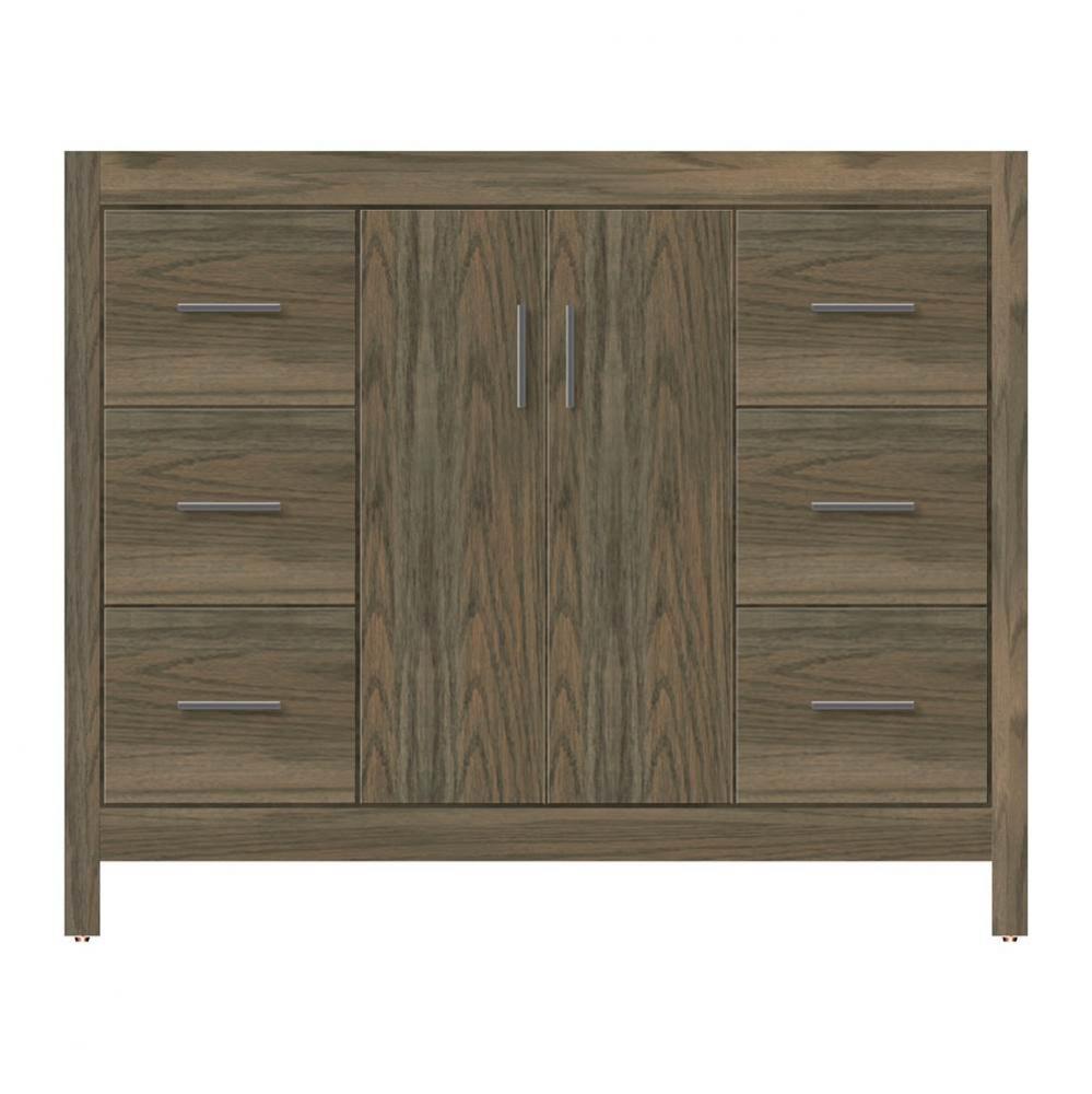 42 X 18.5 X 34.5 Alki View Vanity Tiered Miter Dusky Oak Sb