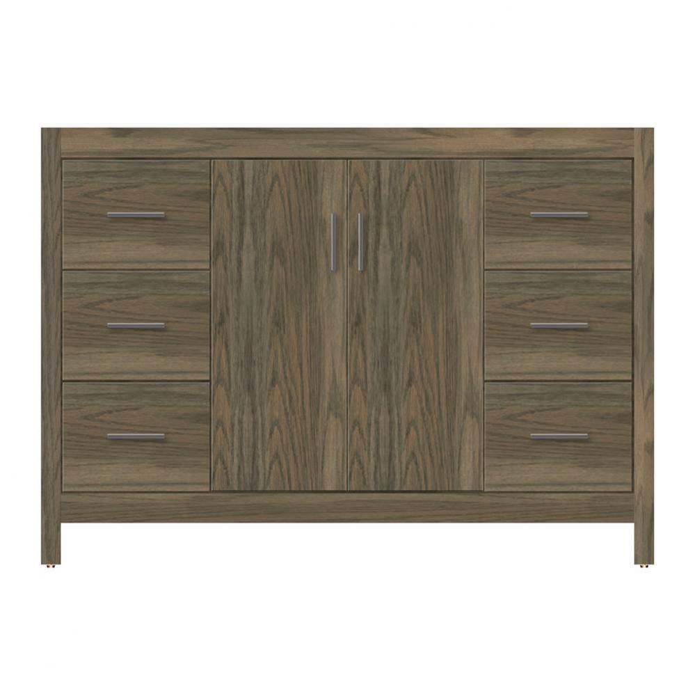 48 X 21 X 34.5 Alki View Vanity Tiered Miter Dusky Oak Sb