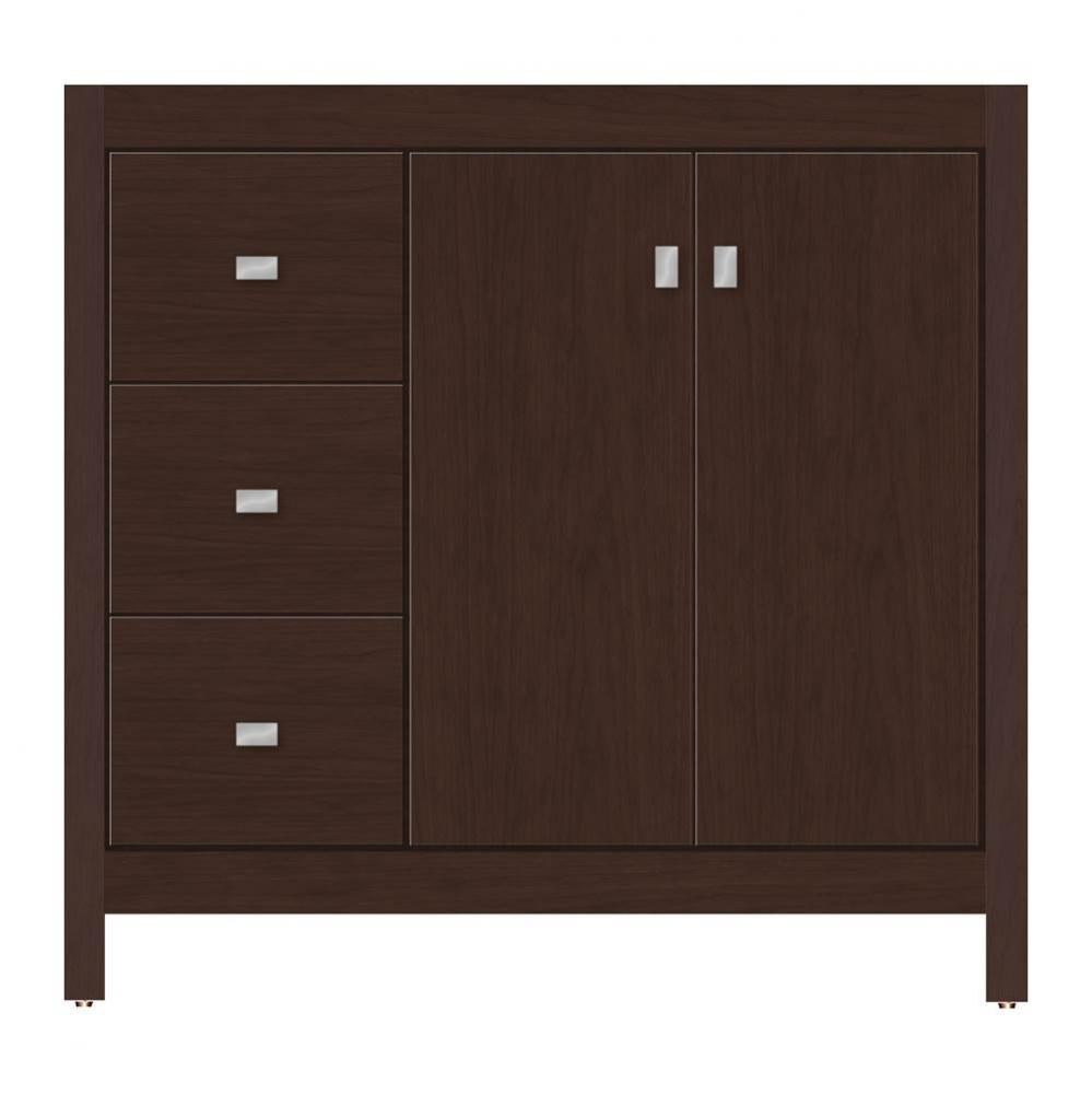 36 X 21 X 34.5 Alki View Vanity Tiered Miter Choc Cherry Lh