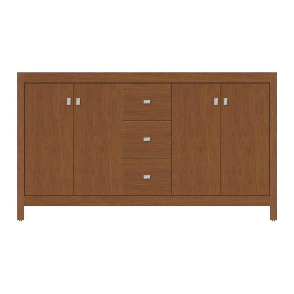 60 X 18.5 X 34.5 Alki View Vanity Tiered Miter Cinn Cherry Db