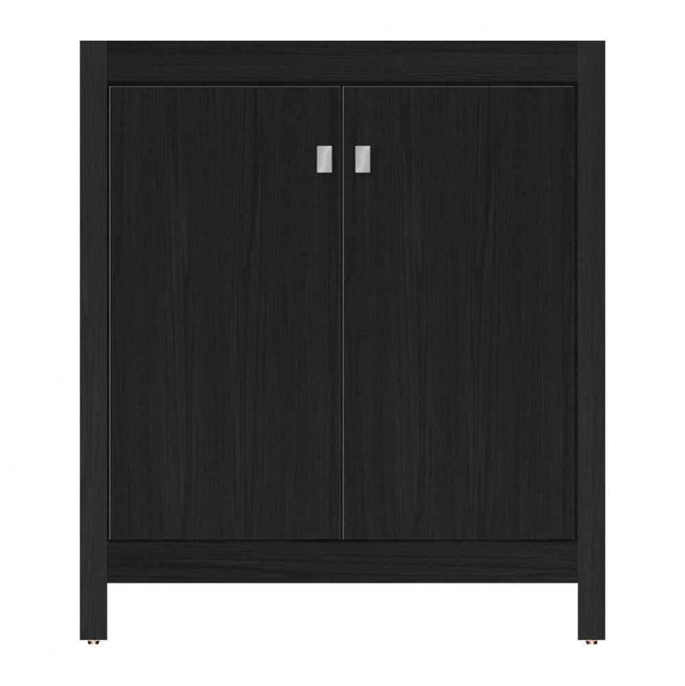 30 X 18.5 X 34.5 Alki View Vanity Tiered Miter Midnight Oak Std