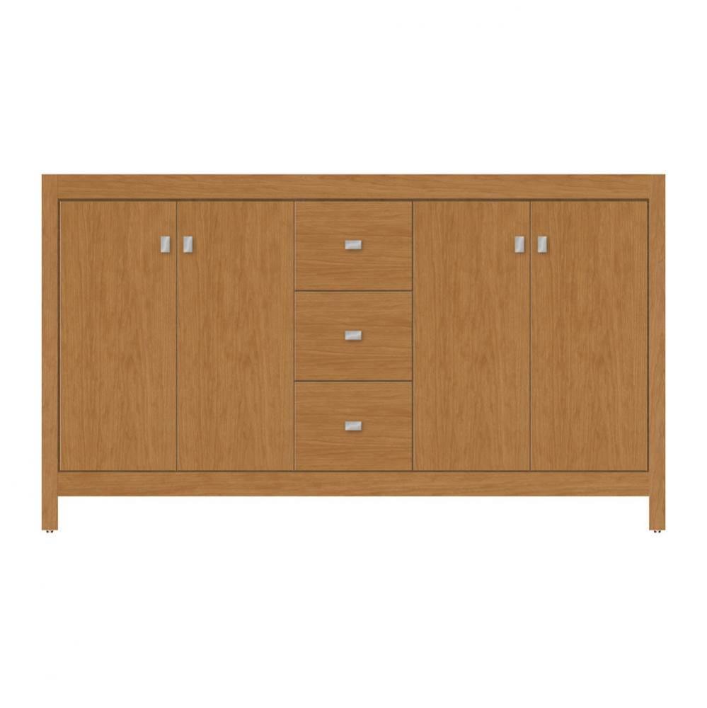 60 X 18.5 X 34.5 Alki View Vanity Tiered Miter Nat Cherry Db