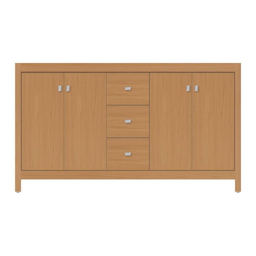 60 X 21 X 34.5 Alki View Vanity Tiered Miter Nat Oak Db