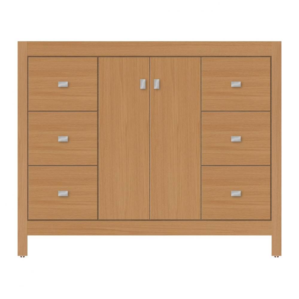 42 X 18.5 X 34.5 Alki View Vanity Tiered Miter Nat Oak Sb