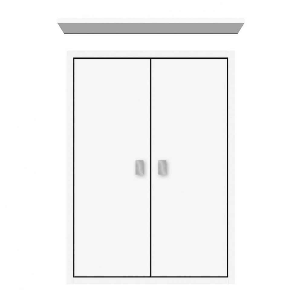 18 X 6.25 X 25 Inset Cubby Tiered Miter Sat White