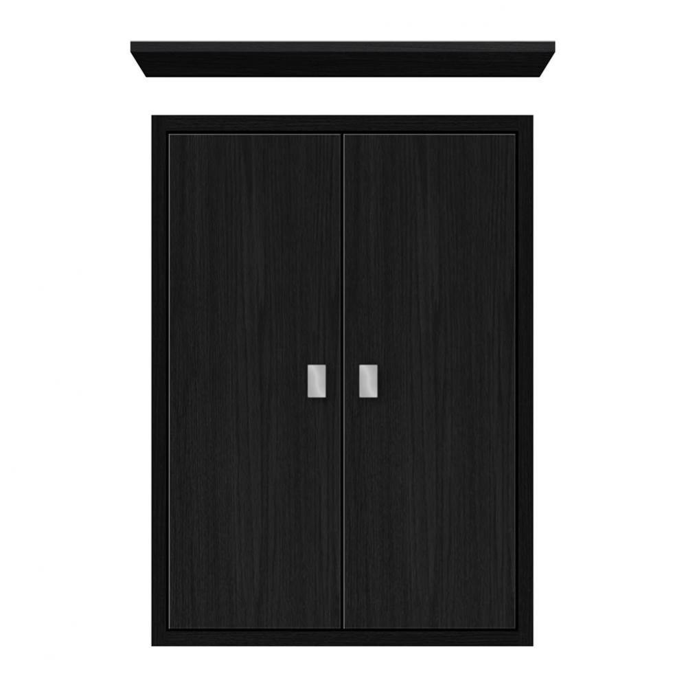 18 X 6.25 X 25 Inset Cubby Tiered Miter Midnight Oak