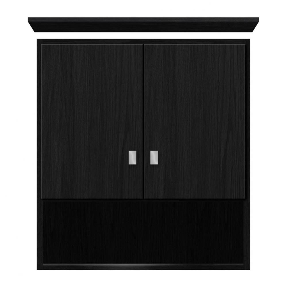 24 X 8.5 X 26 Overjohn Tiered Miter Midnight Oak