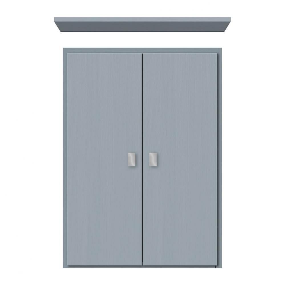 18 X 5.5 X 25 Wall Cubby Tiered Miter Silver Oak