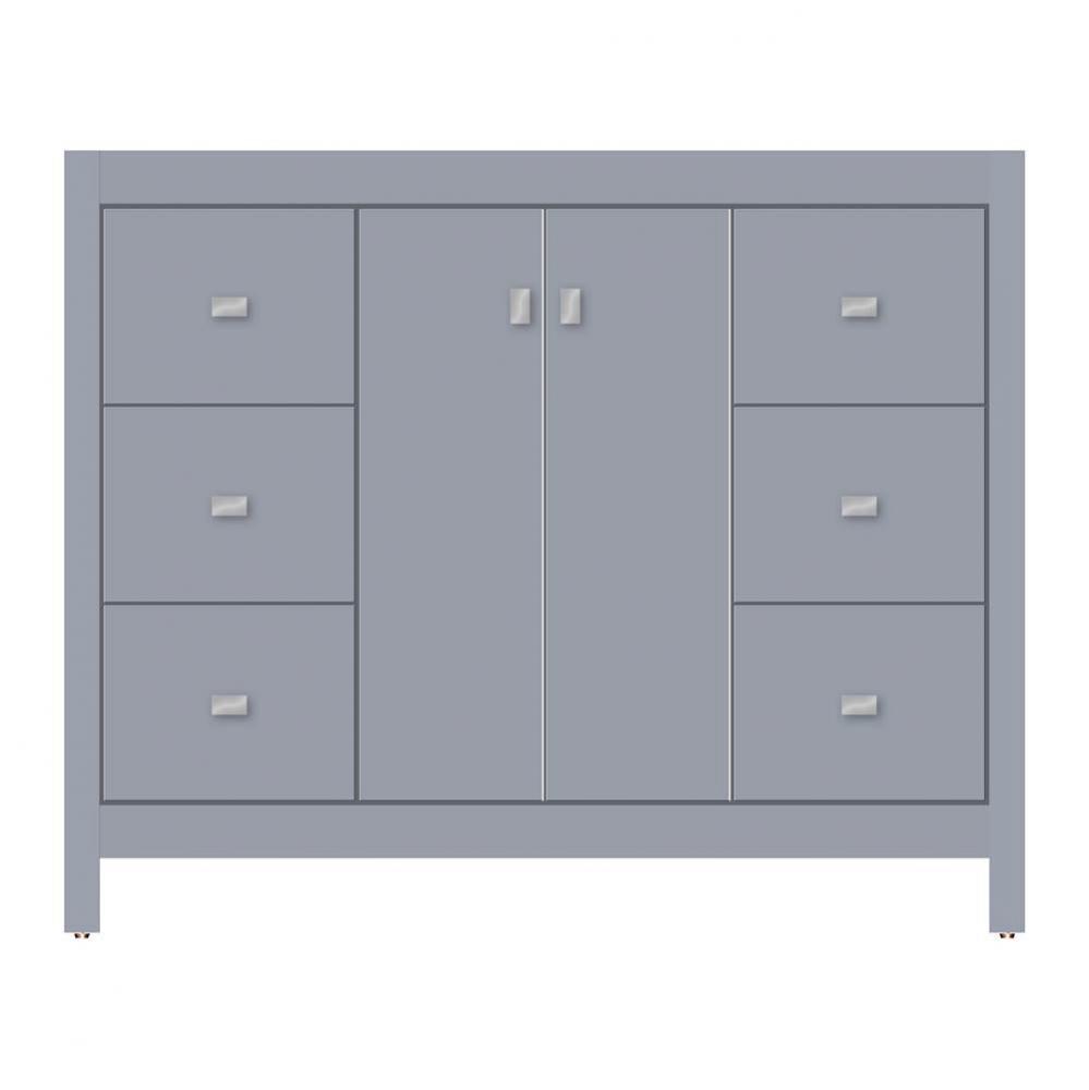42 X 21 X 34.5 Alki View Vanity Tiered Miter Sat Silver Sb
