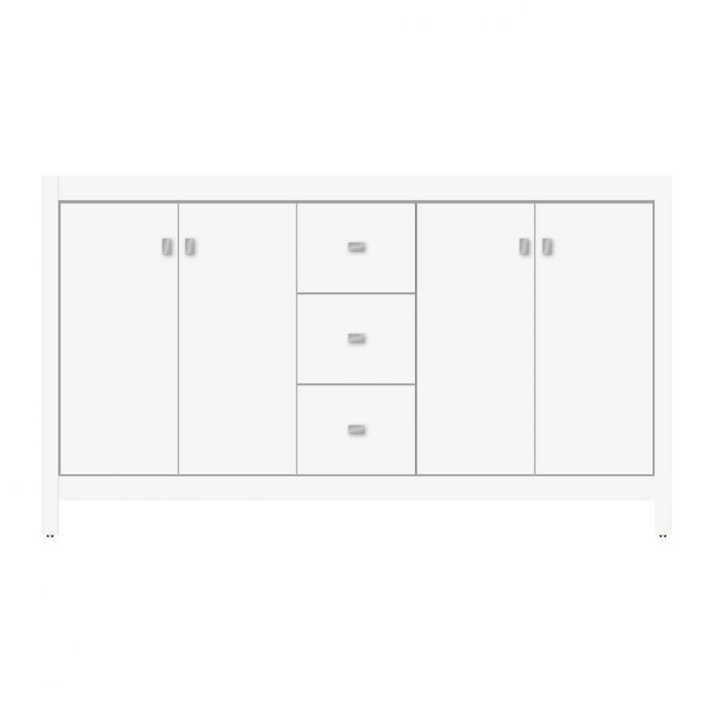 60 X 18.5 X 34.5 Alki View Vanity Tiered Miter Sat White Db