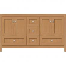 Strasser Woodenwork 50.600 - 60 X 21 X 34.5 Alki Essence Vanity Shaker Nat Oak Db