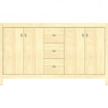 Strasser Woodenwork 52.611 - 60 X 21 X 34.5 Alki View Vanity Slab Nat Maple Db