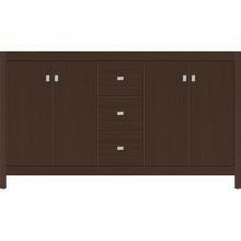Strasser Woodenwork 52.711 - 60 X 18.5 X 34.5 Alki View Vanity Slab Choc Oak Db
