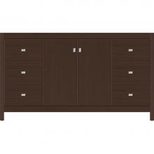 Strasser Woodenwork 52.732 - 60 X 18.5 X 34.5 Alki View Vanity Slab Choc Oak Sb