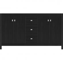Strasser Woodenwork 52.612 - 60 X 18.5 X 34.5 Alki View Vanity Slab Midnight Oak Db