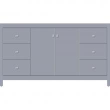 Strasser Woodenwork 52.920 - 60 X 18.5 X 34.5 Alki View Vanity Slab Sat Silver Sb