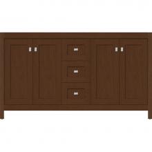 Strasser Woodenwork 53.394 - 60 X 18.5 X 34.5 Alki View Vanity Shaker Pecan Cherry Db