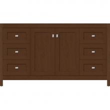 Strasser Woodenwork 53.395 - 60 X 21 X 34.5 Alki View Vanity Shaker Pecan Cherry Sb