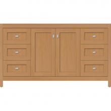 Strasser Woodenwork 52.852 - 60 X 21 X 34.5 Alki View Vanity Shaker Nat Oak Sb