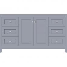 Strasser Woodenwork 52.898 - 60 X 18.5 X 34.5 Alki View Vanity Shaker Sat Silver Sb