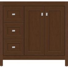 Strasser Woodenwork 53.455 - 36 X 21 X 34.5 Alki View Vanity Deco Miter Pecan Cherry Lh