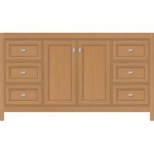 Strasser Woodenwork 53.349 - 60 X 18.5 X 34.5 Alki View Vanity Deco Miter Nat Oak Sb