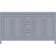Strasser Woodenwork 53.348 - 60 X 18.5 X 34.5 Alki View Vanity Deco Miter Sat Silver Db
