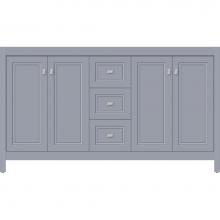 Strasser Woodenwork 53.998 - 60 X 18.5 X 34.5 Alki View Vanity Ogee Miter Sat Silver Db
