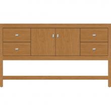 Strasser Woodenwork 51.264 - 60 X 18.5 X 34.5 Alki Spa Vanity Slab Nat Cherry Sb