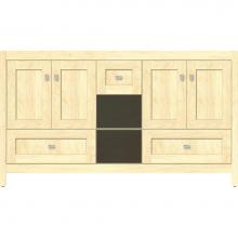 Strasser Woodenwork 50.428 - 60 X 21 X 34.5 Alki Cafe Vanity Shaker Nat Maple Db