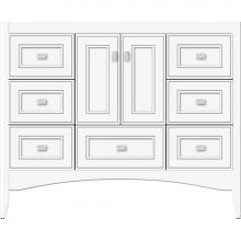 Strasser Woodenwork 36.124 - 42 X 21 X 34.5 Wallingford Vanity Deco Miter Sat White Sb