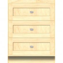 Strasser Woodenwork 13.314 - 24 X 21 X 32 Montlake Drawer Bank Shaker Nat Maple