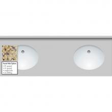 Strasser Woodenwork 67.700.1 - 61 X 22 X 1.25 Countertop Granite New Ven Gold 2X Oval White