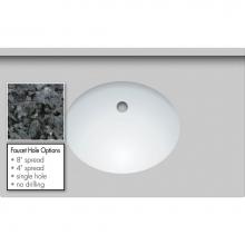 Strasser Woodenwork 67.305.1 - 37 X 22 X 1.25 Countertop Granite Blue Pearl Oval White