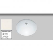 Strasser Woodenwork 67.793.8 - 43 X 22 X 1.25 Countertop Quartz Lattice Oval White